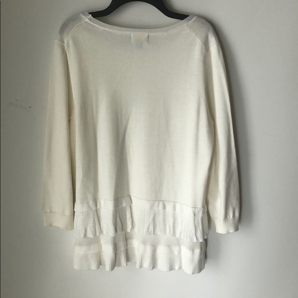 CeCe by Cynthia Steffe White Ruffled Top - Picture 2 of 6